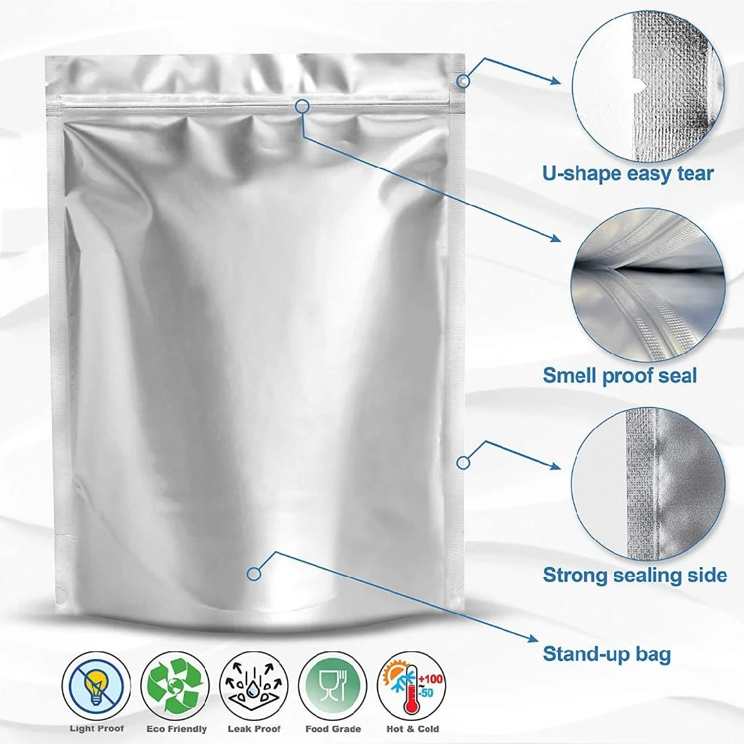 Custom Child Proof Mylar Bags with Label Sticker Oxygen Absorbers, Mylar Stand up Bag for Food Storage, 1/2/5 Gallon Mylar Bag
