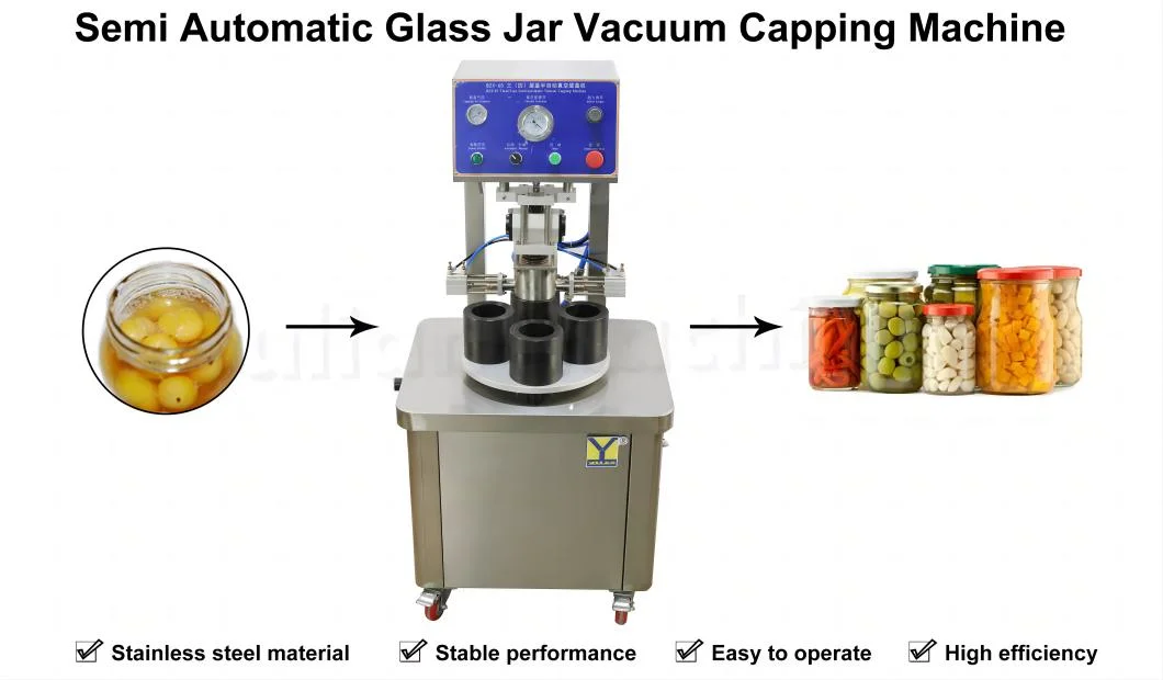 Automatic Vacuum Capping Machine Lug Metal Lid Twist-off Glass Bottle Sealer