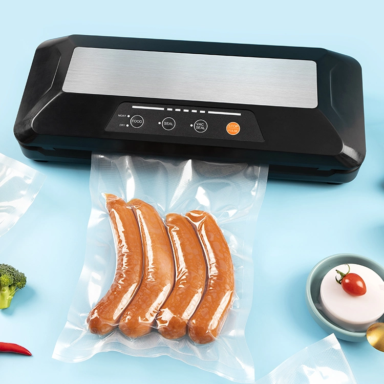 Food Vacuum Packing Machine with Roll Holder Vacuum Sealer Bags for Dry Moist and Jar Food Preservation LED Indicator Lights
