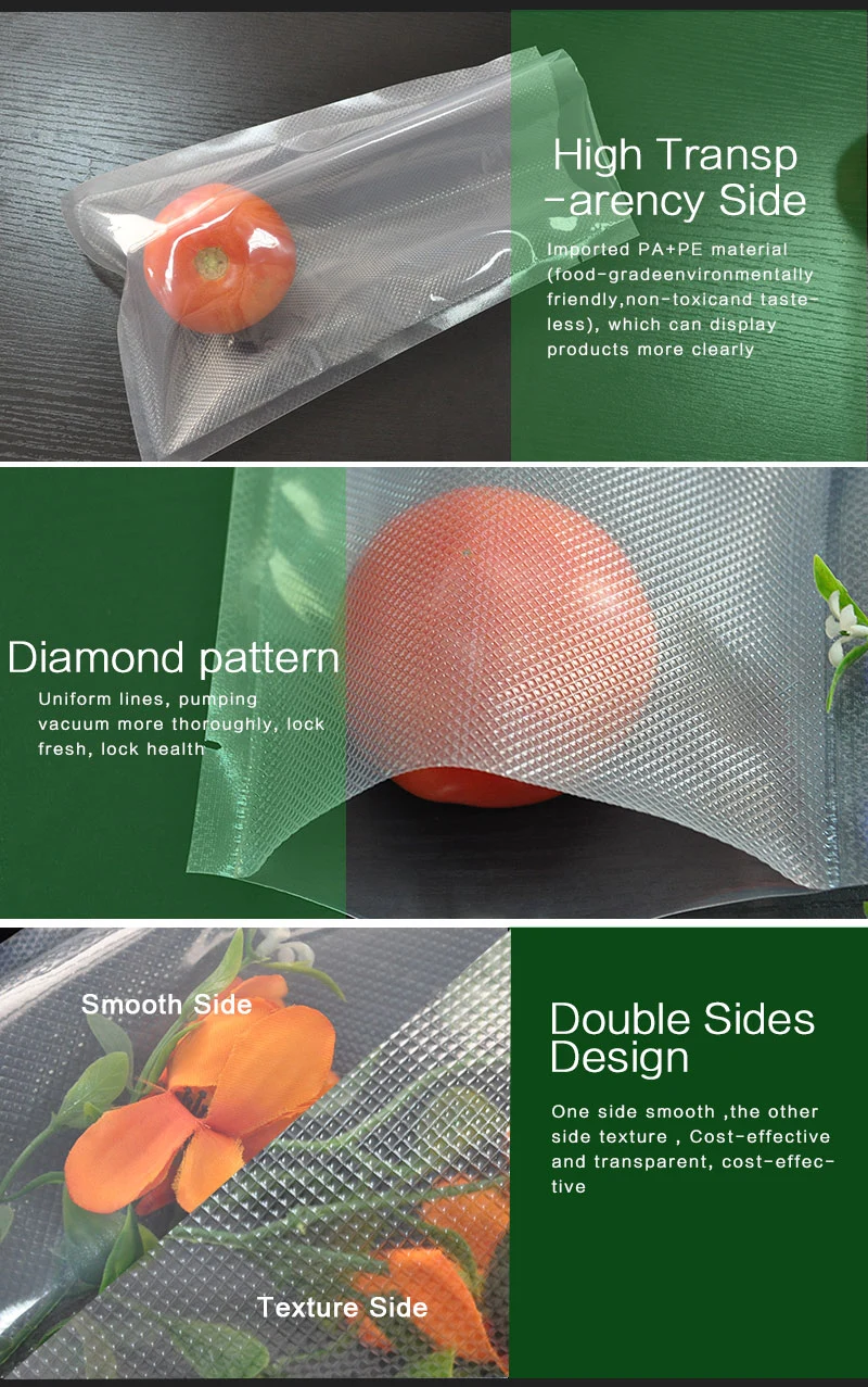 Plastic Embossed Vacuum Sealer Bags Roll with BPA Free for Food Storage