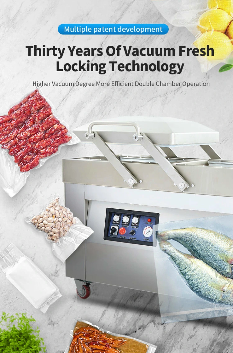 Hvc-510s/2A Hualian Hualian Automatic Sealing Machine Bag Food Meat Fish Rice Fruit Vegetable Double Chamber Pillow Vacuum Sealer